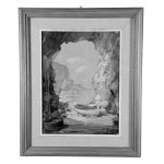 UNIDENTIFIED SIGNATURE, Seaside view with a boat on dry land