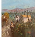 Corsi, Country road with figures - Corsi