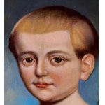 NEZNÁMÝ PODPIS, Portrét dítěte s ovocem