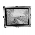 ANONIMO, countryside landscape with a figure