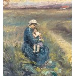 ANONIMO, countryside landscape with a figure