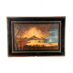 ANONIMO, Eruption of Mount Vesuvius at night