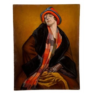 ANONIMO, Portrait of a woman with a hat