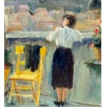 ANGELA CARUGATI, Femme sur une terrasse - Angela Carugati (1881 - 1977)