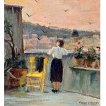 ANGELA CARUGATI, Femme sur une terrasse - Angela Carugati (1881 - 1977)