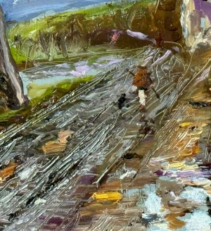 A. CUOMO, Lot de 4 peintures à l'huile sur panneau de A. Cuomo