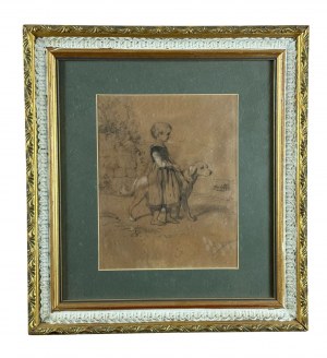 UNIDENTIFIED SIGNATURE, Girl with a dog
