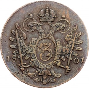 Franz I. (II.), 3 Kreuzer 1801, F, Hall