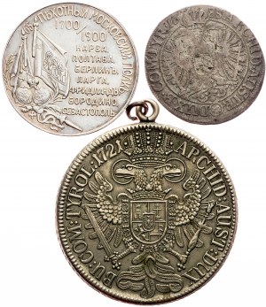 Lot of 3pcs: 15 Kreuzer 1685 - Original, Thaler - copy, Medal - copy