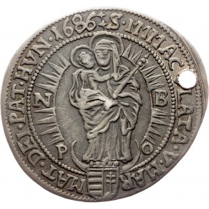 Leopold I., 6 Kreuzer 1686, NB, Nagybanya