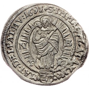 Leopold I., 6 Kreuzer 1691, NB, Nagybanya