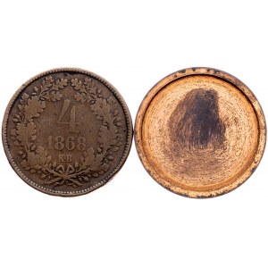 Franz Joseph I., 4 Kreuzer (Screw coin) 1868, KB, Kremnitz
