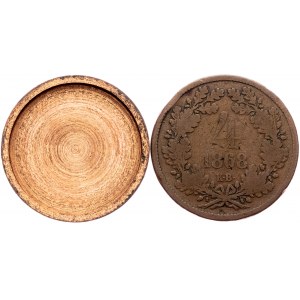 Franz Joseph I., 4 Kreuzer (Screw coin) 1868, KB, Kremnitz