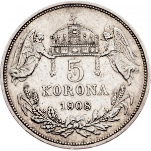 Franz Joseph I., 5 Korona 1908, KB, Kremnitz