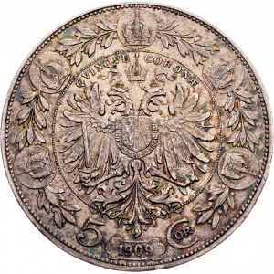Franz Joseph I., 5 Kronen 1909, Vienna