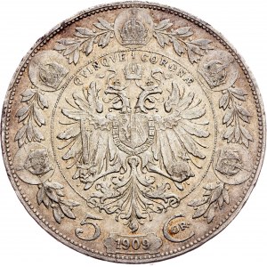 Franz Joseph I., 5 Kronen 1909, Vienna