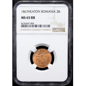 Romania, 2 Bani 1867, Heaton