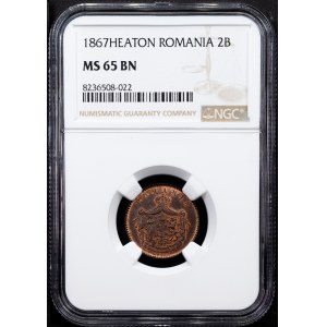 Romania, 2 Bani 1867, Heaton