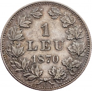 Romania, 1 Leu 1870, C, Bucharest