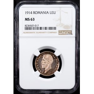 Romania, 1 Leu 1914