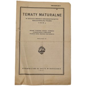 MATURAL THEMES in secondary and general schools of the Republic of Poland 1930
