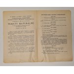 MATURAL THEMES in secondary and general schools of the Republic of Poland 1930