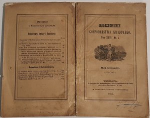 Yearbooks of Domestic Farming Volume XXVI - Nr1 Year thirteen ( January), Warsaw 1855