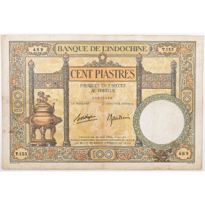 100 PIASTRÓW, Indochiny Francuskie, 1936-39