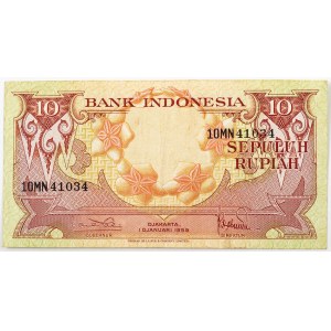 10 RUPII, Indonezja, 1959