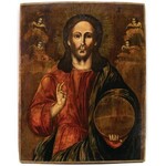 IKONA, CHRYSTUS PANTOKRATOR, Rosja, I poł. XIX w.