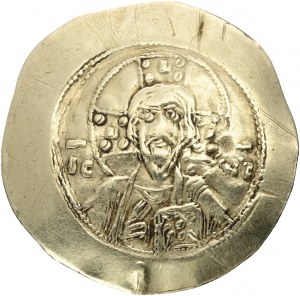 MICHAEL VII, Ducas. 1071-1078. EL Histamenon Nomisma , Constantinople mint.Obv.:Christ enthroned facing , Rev.: Crowned facing bust of Michael, holding labarum and globus cruciger. DOC III 1;Sommer 55,2. AU 4,24g.