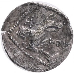LYCAONIA.Laranda.(Circa 324-323 BC).Obol. Obv : Baaltars seated left, holding grain ear, bunch of grapes, and scepter.Rev : Forepart of wolf right; inverted crescent above; all within circle of pellets. Göktürk 82 Silver Weight 0,72g