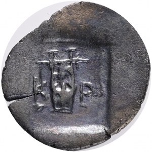 LYCIAN LEAGUE. Cragos/Kragos. (48-23 BC). AR. Hemidrachm.Obv: Laureate head of Apollo to right; [ΛY] across fields Rev: Lyre; K-P across upper fields, all within shallow incuse square.Ref.: RPC I 3301; AR.1,59g.