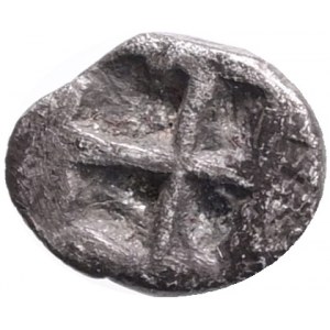 Troas, Lamponeia AR Hemiobol, ca 450 BC,Obv: Bucranium facing,Rev: Quadripart incuse punch.Ref: Traite II 2292. Scarce. AR 0,36g. RR!