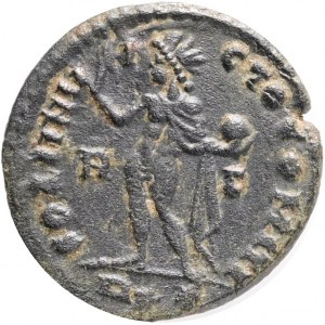 CONSTANTINE I. 307-337 AD. Æ Follis .Obv.: CONSTANTINVS P F AVG, laureate and cuirassed bust right. Rev.: SOLI INVIC-TO COMITI, Sol standing left, raising right hand and holding globe in left. AE 2,9 g