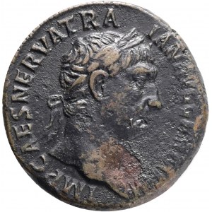 Traianus 98-117. Æ as. Rome mint 101/2.Obv.: IMP CAES NERVA TRAIAN AVG GERM P M, laureate head of Trajan right , Rev.:TR POT COS IIII P P, S C across field, Victory flying left, holding shield inscribed SP/QR in two lines and palm branch.Ref.:RIC 434,Woyt