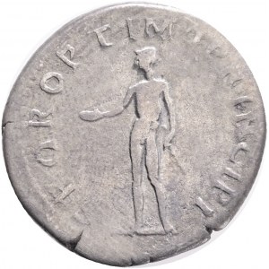 Trajan (AD 98-117). Rome.AR Denarius.Obv: IMP TRAIANO AVG GER DAC P M TR P COS VI P P. Laureate and draped bust right.Rev: SPQR OPTIMO PRINCIPI. Nude Genius standing left, holding patera and corn-ears.Ref.:RIC 275; RSC 398. AR. 3,2g.
