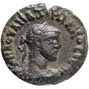 Roman Provincial Coins, Egypt,Alexandria, Maximianus Herculius 286-305, Billon Tetradrachm. Laureate, draped, and cuirassed bust right / Eirene standing facing, head left, holding olive branch and scepter; L A (date) to either side. Köln 2547; Dattari (Sa
