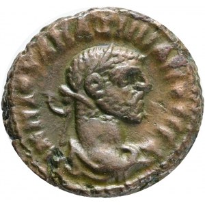 Roman Provincial Coins, Egypt,Alexandria, Maximianus Herculius 286-305, Billon Tetradrachm. Laureate, draped, and cuirassed bust right, seen from behind / Alexandria standing facing, head left, holding bust of Serapis and scepter; L Δ (date) across fields