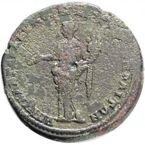 Roman Provincial Coins, MOESIA INFERIOR, Marcianopolis. Elagabalus. AD 218-222. Julius Antonius Seleucus, legatus consularis. AVT K M AVPHΛΙOC ANTΩNEINOC, laureate, draped and cuirassed bust to right / VΠ IOΛ ANT CEΛEYKOV MAPKIANOΠOΛITΩN, Homonoia standin