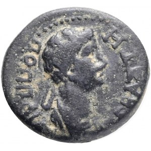 PHRYGIA. Laodicea ad Lycum. Poppaea (Augusta, 62-65). Ae. Ioulia Zenonis.Obv: ΠΟΠΠΑΙΑ ΣΕΒΑΣΤΗ.Draped bust right.Rev: ΙΟΥΛΙΑ ΖΗΝΩΝΙΣ ΛΑΟΔΙΚΕΩΝ.Aphrodite standing right with sceptre and dove.Ref.: RPC 2924 - opis po obvodě. Není nikde konkrétní mince. RRR! 