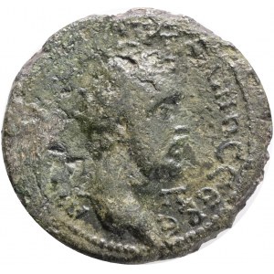 CILICIA. Anazarbus. Antoninus Pius (138-161). Ae.Obv : ΑVΤ Κ Τ ΑΙΛ ΑΔΡ ΑΝΤΩΝΙΝΟС СЄΒ Є / Π - Π.Radiate head of Antoninus Pius right.Rev : KAICAPЄΩN TΩN ΠPOC TΩ ANAZAPB / ЄT - HOP.Turreted, veiled and draped bust of Tyche right.Ref.: RPC IV online 3628.4.A