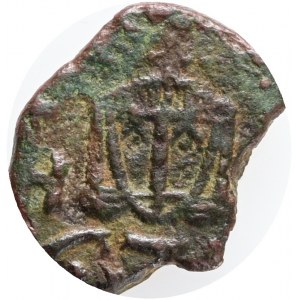 Byzantine, Michael I Rhangabe, with Theophylactus, Æ Nummus. Syracuse, AD 811-813.MIXA, crowned facing bust of Michael, wearing loros and holding cross potent / ΘΕΟΦV, crowned facing bust of Theophylactus, wearing chlamys and holding globus cruciger. BCI 