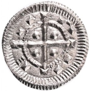 Hungary 1 Denar ND 1131-41 Béla II Var. E , Cross with 9 lines, ÉH#53, H#102, Ag.0,37g, 11,5mm