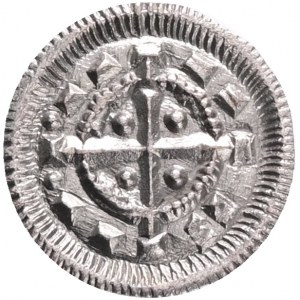 Hungary 1 Denar ND 1131-41 Béla II Var. E plus 3 dots, Cross with 9 lines, ÉH#53, H#102, Ag.0,33g, 11,5mm