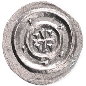 Hungary 1 Denar ND 1131-41 Béla II Var. E plus 3 dots, Cross with 9 lines, ÉH#53, H#102, Ag.0,33g, 11,5mm