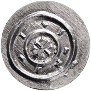 Hungary 1 Denar ND 1131-41 Béla II Var. E with line, Cross with 10 lines, ÉH#53, H#102, Ag.0,38g, 11,5mm