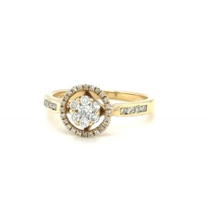 BAGUE EN OR JAUNE - 2.20 GR AVEC DIAMANTS - DH-R201