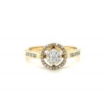 BAGUE EN OR JAUNE - 2.20 GR AVEC DIAMANTS - DH-R201