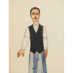 Jerzy Nowosielski (1923 Krakov - 2011 Krakov), návrh loutek pro hru Gennadije Matvejeva Dobrodružství medvěda Laziga, 1950